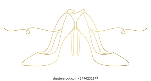 ilustración de zapatos de tacón alto con arte de línea continua