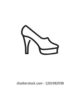 High heel shoe line icon. Platform, stiletto, female shoes. Footwear concept. Can be used for topics like glamour, fashion, dinner dress