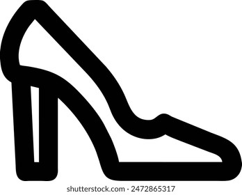 High Heel Shoe Line Icon editable