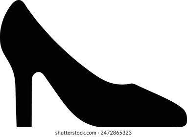 High Heel Shoe Line Icon editable