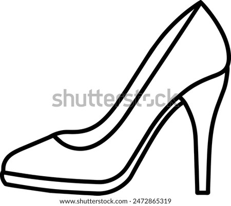 High Heel Shoe Line Icon editable