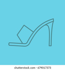 High heel shoe linear icon. Thin line outline symbols on color background. Vector illustration