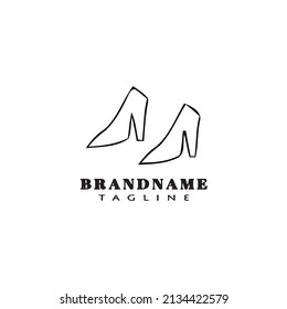 high heel shoe logo icon design template modern vector illustration