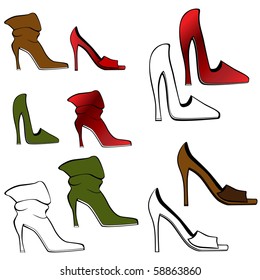 Juego de zapatos de tacón alto