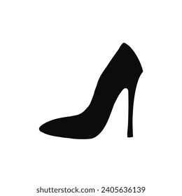 high heel shoe silhouette isolated on transparent background