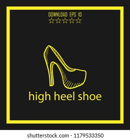 high heel shoe sketch vector icon