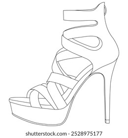 Women’s high heel Shoe, vector 