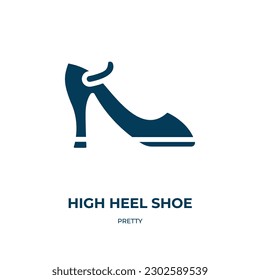 high heel shoe vector icon. high heel shoe, fashion, female filled icons from flat pretty concept. Isolated black glyph icon, vector illustration symbol element for web design and mobile apps