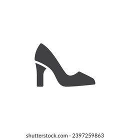 High heel shoe vector icon. filled flat sign for mobile concept and web design. Woman shoes glyph icon. Symbol, logo illustration. Vector graphics