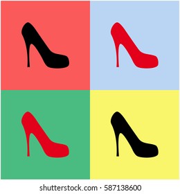 High heel shoe vector  icon.
