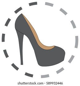 High heel shoe vector icon