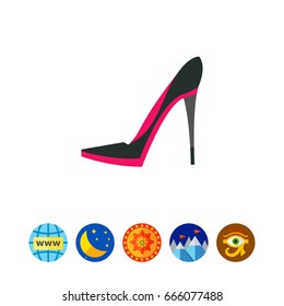 High heel shoe vector icon