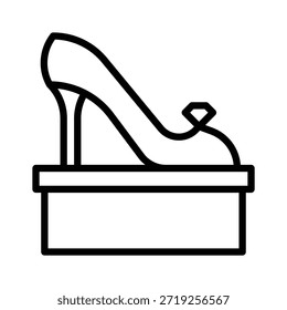 Ilustración vectorial de zapato de tacón alto, icono de moda de estilo de línea
