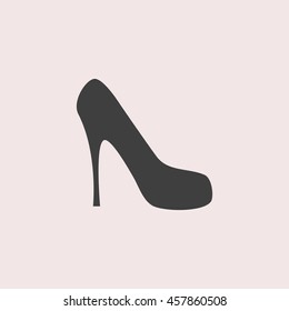 High heel shoe web icon. Isolated illustration