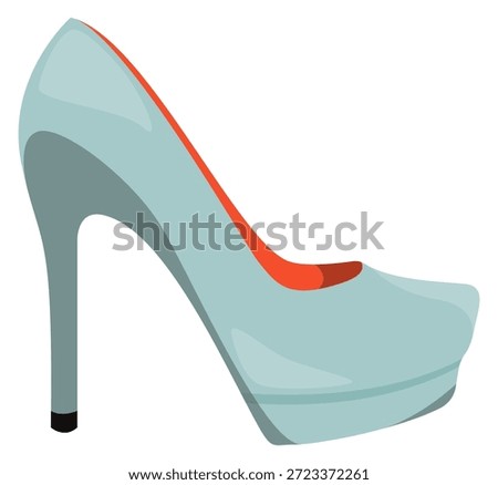 High heel shoe. White elegant glamour footwear