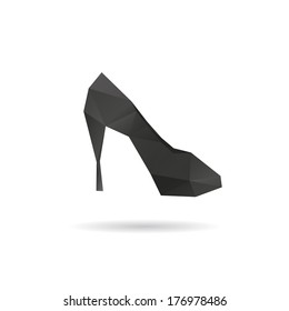 High heel shoes abstract isolated on a white backgrounds