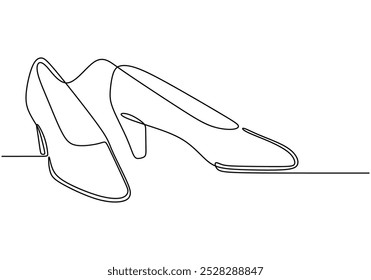 High heel shoes continuous line drawing.Beauty and fashion concept. Vector illustration minimalist isolated on white background.