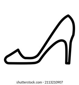High Heel Shoes Flat Icon Isolated On White Background