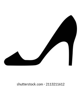 High Heel Shoes Flat Icon Isolated On White Background