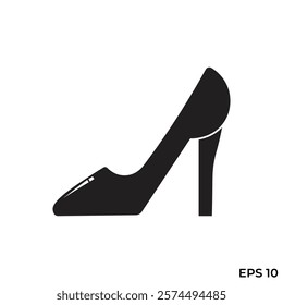 high heel shoes flat icon vector