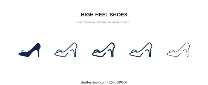 high heel shoes icon in different style vector illustration. two colored and black high heel shoes vector icons designed in filled, outline, line and stroke style can be used for web, mobile, ui