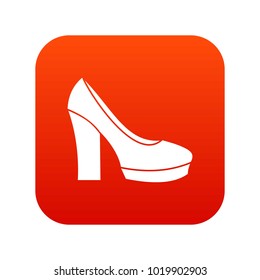 High heel shoes icon digital red for any design isolated on white vector illustration