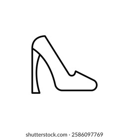 high heel shoes icon Flat fill set collection