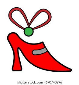 high heel shoes icon flat color