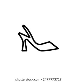 high heel shoes icon line style