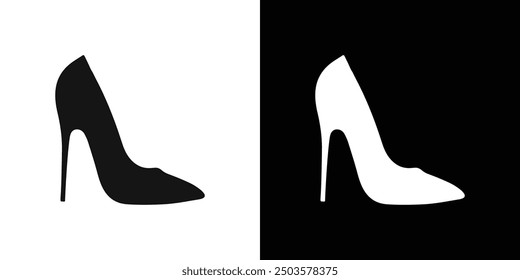 high heel shoes icon line art vector