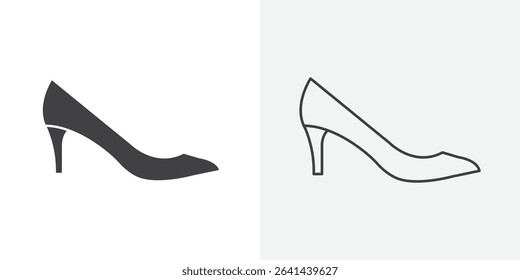 high heel shoes icon Line graphics illustration
