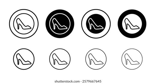 high heel shoes icon Outline thin set pack series