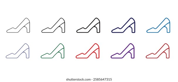 high heel shoes icon Outline vector logo for web ui.