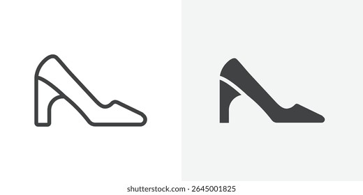 high heel shoes icon Outline vector sign