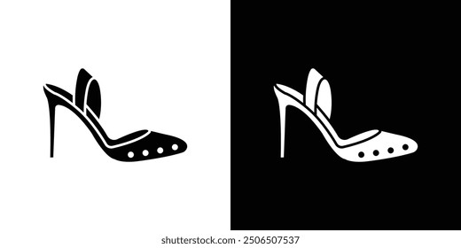 High Heel Schuhe Symbol Dünne Linie Illustration Set