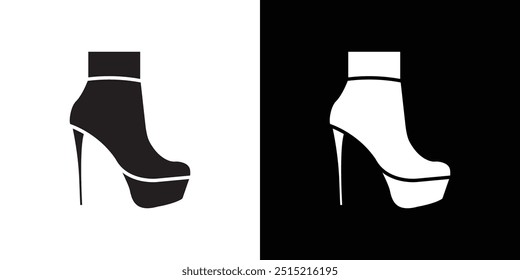 High Heel Schuhe Symbol Dünne Linie flache Illustration