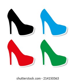 high heel shoes - icon vector