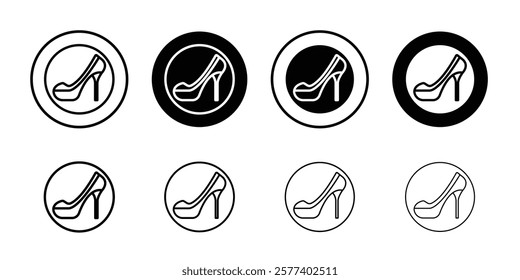 high heel shoes icon Vector logo set flat