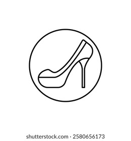 high heel shoes icon Vector logo set flat