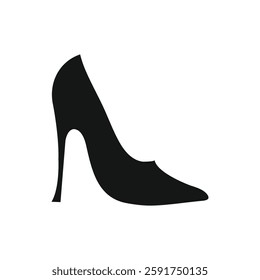 high heel shoes icon, vector flat black simple trendy style illustration for web and app..eps