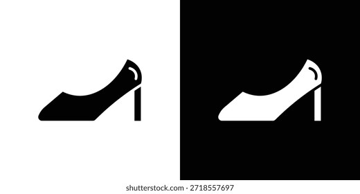Ilustración vectorial de iconos de zapatos de tacón alto - iconos de vectores de estilo negro de alta calidad