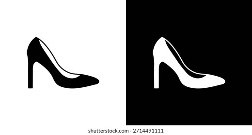 High heel shoes icons vector silhouette design. Vector flat graphic design illustration.
