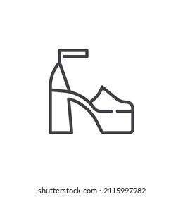 High heel shoes line icon. linear style sign for mobile concept and web design. Female shoes outline vector icon. Symbol, logo illustration. Vector graphics