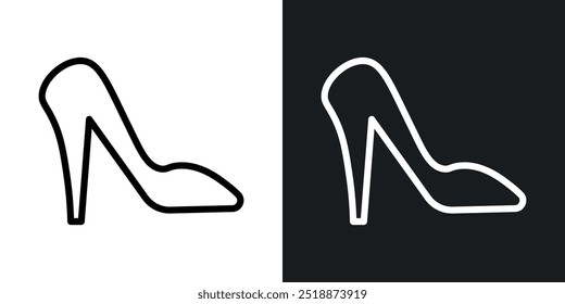 High heel shoes outlined icon vector collection.