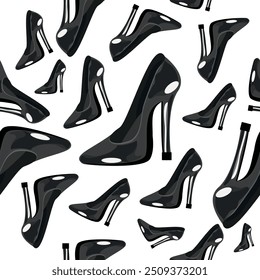 Zapatos de tacón alto sin costuras diseño de patrón. Moda clásica y elegante. Calzado de mujer de lujo.