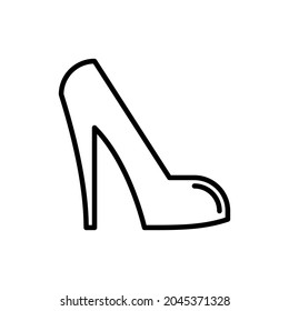 High heel shoes thin line icon. Modern vector illustration.