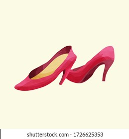 high heel shoes vector, fashion, pink shoes for woman and girl,