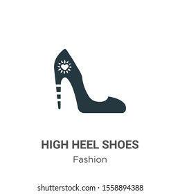 High heel shoes vector icon on white background. Flat vector high heel shoes icon symbol sign from modern fashion collection for mobile concept and web apps design.