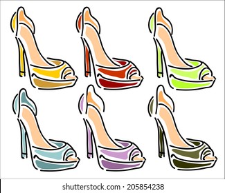 high heel shoes vector icon