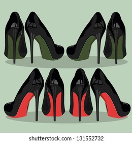 High heel shoes. vector illustration